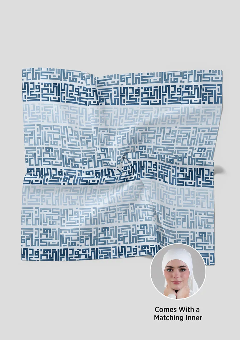 Monogram Blue Shawl With Inner