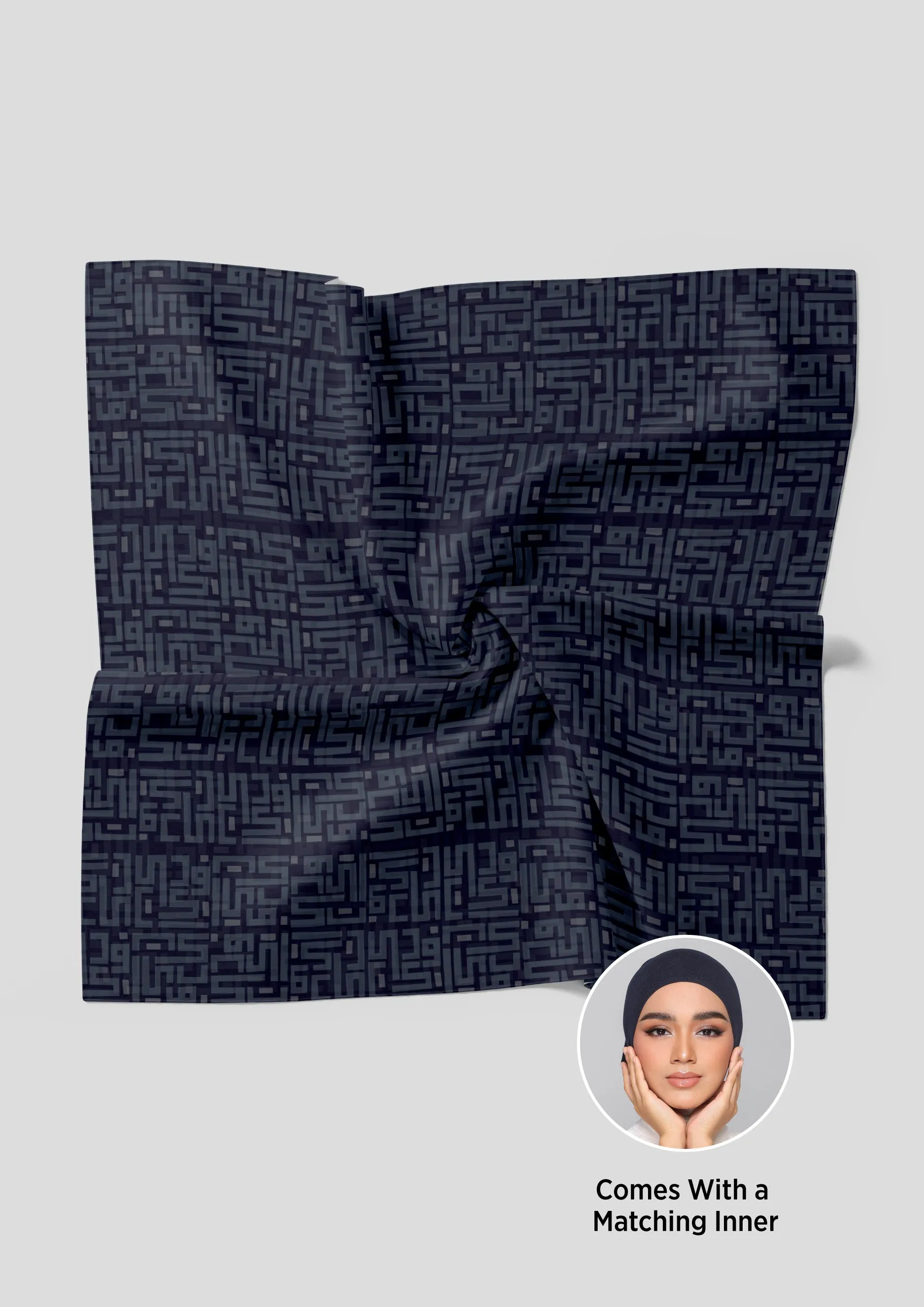 Monogram Navy - Shawl With Inner