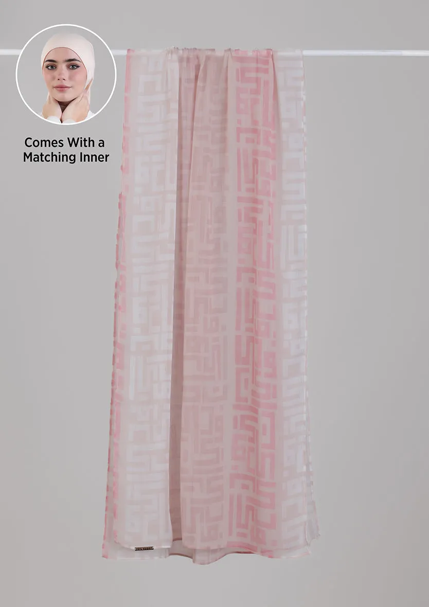 Monogram Pink Shawl With Inner