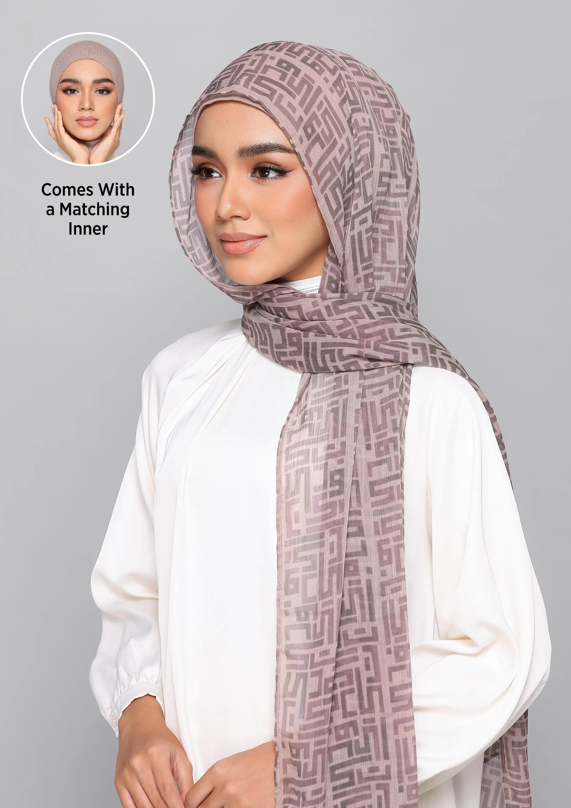 Monogram Taupe - Shawl With Inner