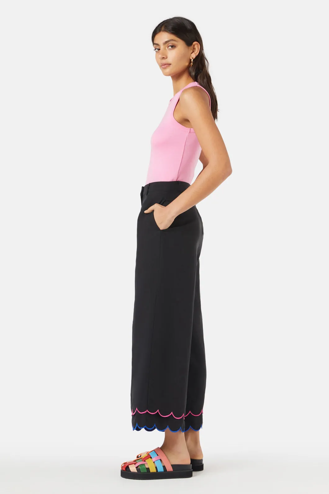 Neon Scallop Emb Pant