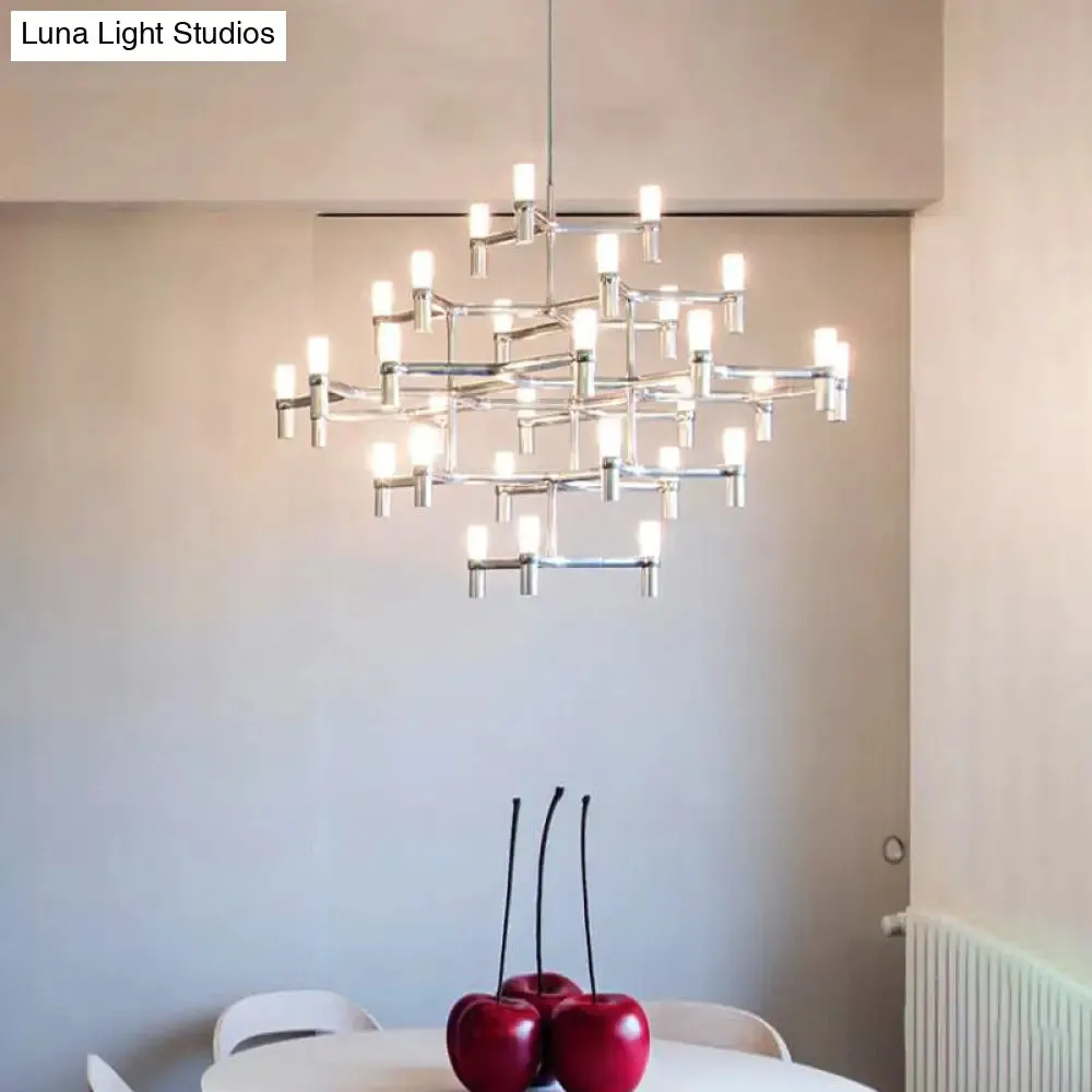 Nordic Metal Multi-Layer Chandelier Lamp - Elegant LED Hanging Light for Living Room