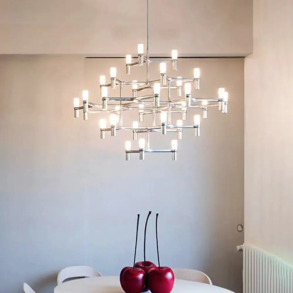 Nordic Metal Multi-Layer Chandelier Lamp - Elegant LED Hanging Light for Living Room