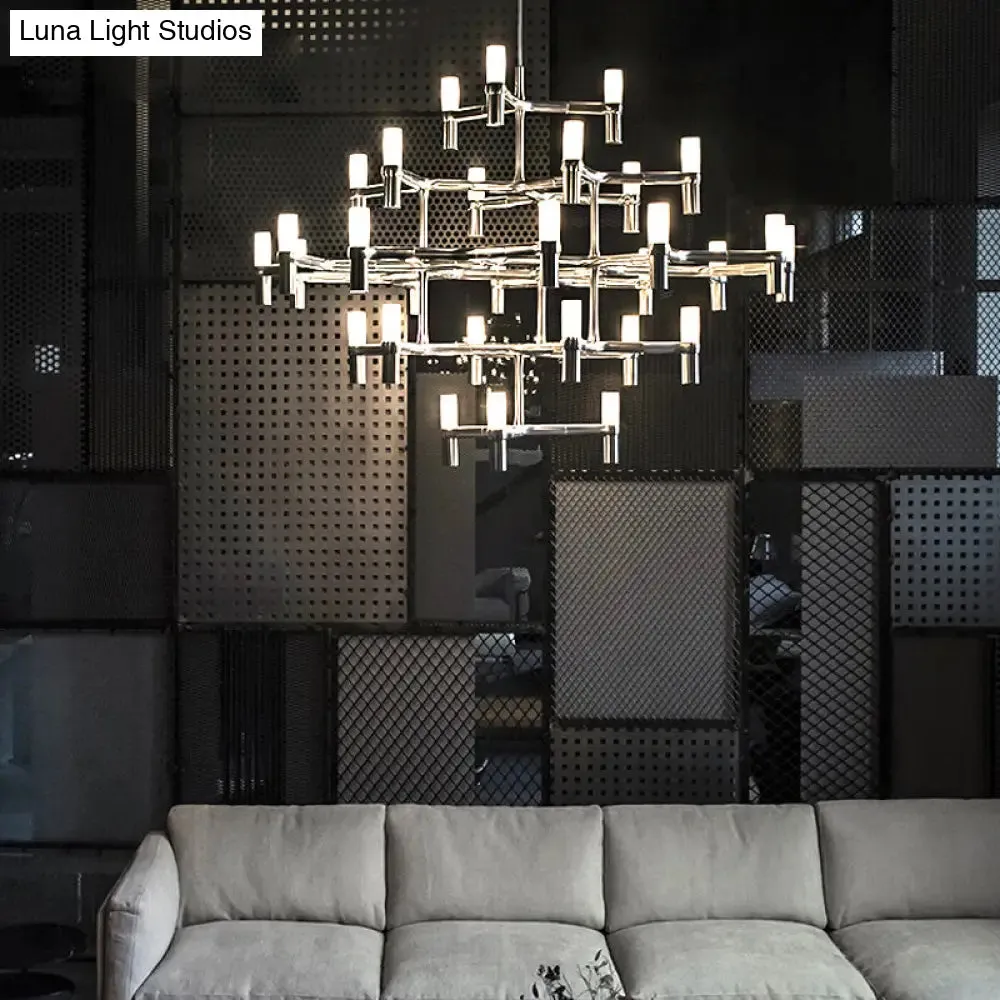 Nordic Metal Multi-Layer Chandelier Lamp - Elegant LED Hanging Light for Living Room