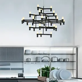 Nordic Metal Multi-Layer Chandelier Lamp - Elegant LED Hanging Light for Living Room