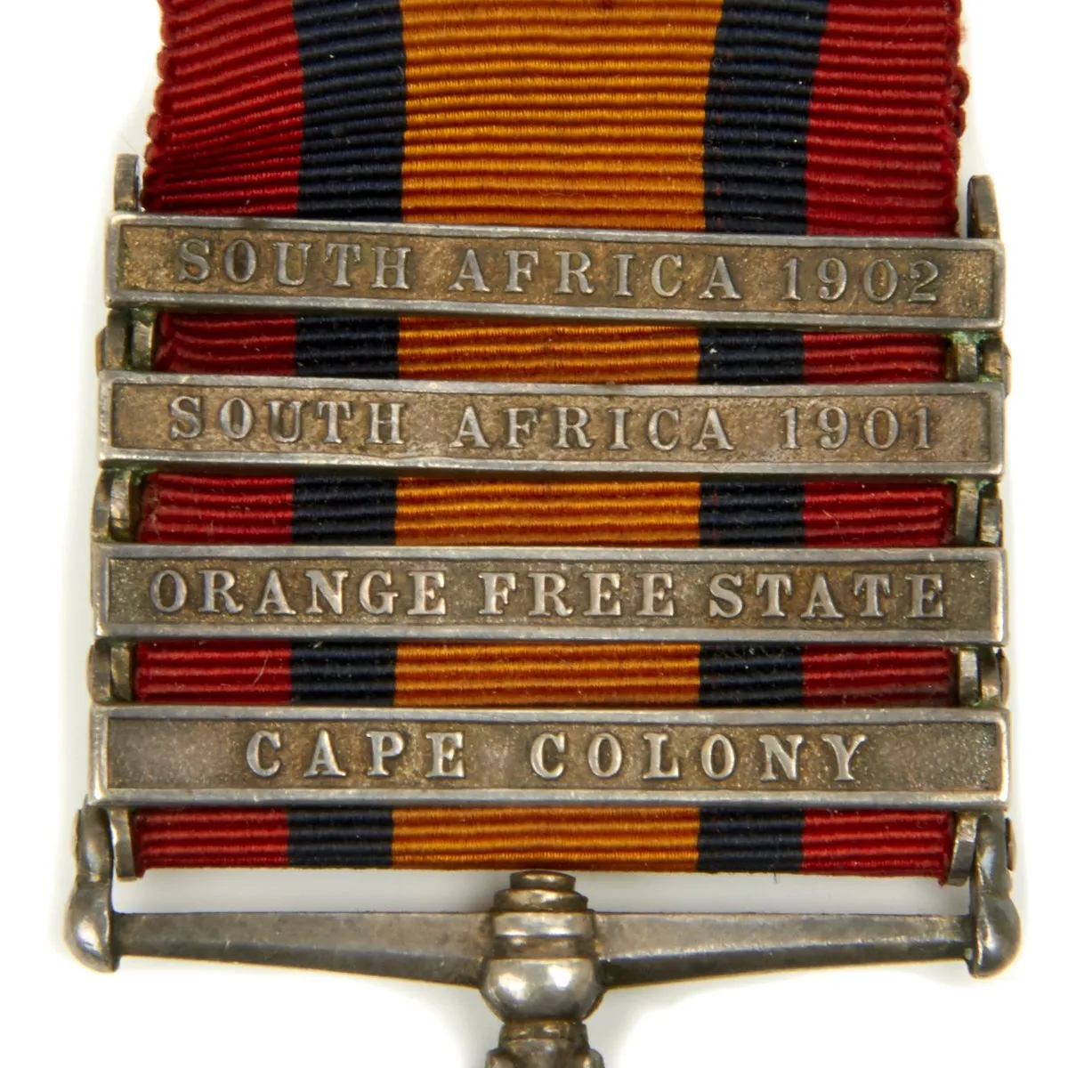 Original British Second Boer War Named Queen's South Africa Medal with 4 Clasps