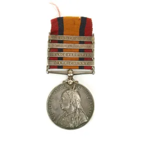 Original British Second Boer War Named Queen's South Africa Medal with 4 Clasps