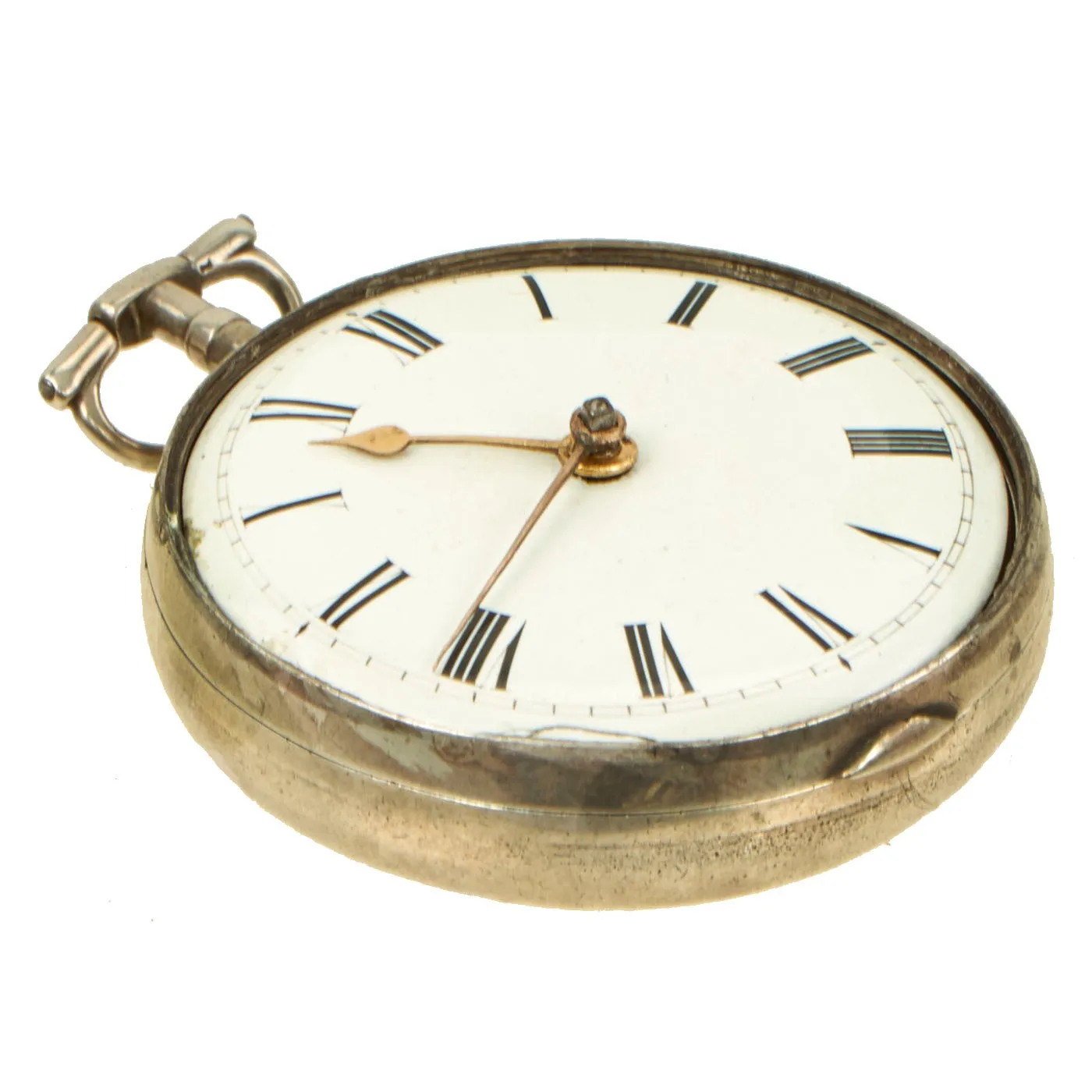 Original Fine English Pocket Watch in Hallmarked Silver Case Presented to Capt. R. J. Strachan, Royal Navy - Circa 1800