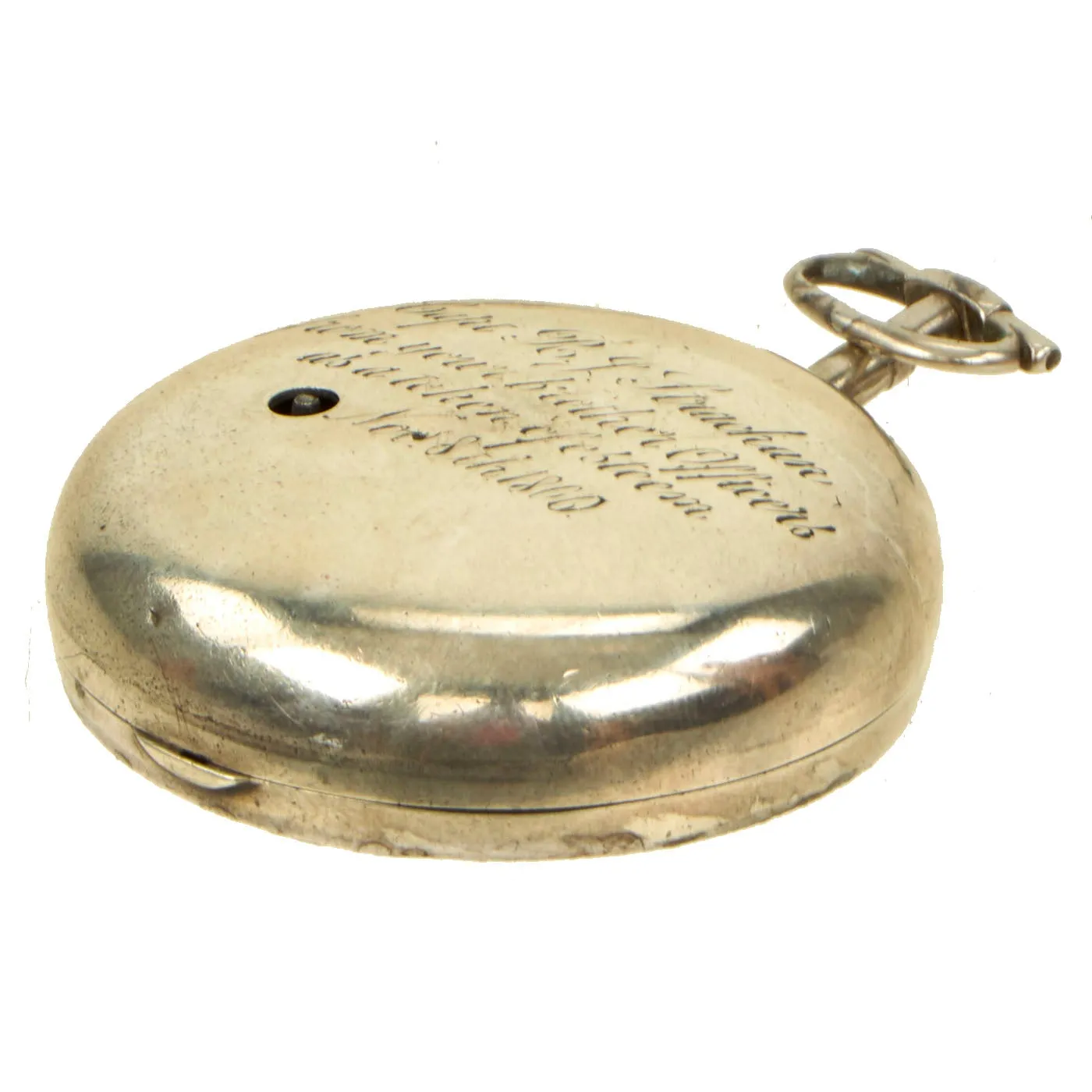 Original Fine English Pocket Watch in Hallmarked Silver Case Presented to Capt. R. J. Strachan, Royal Navy - Circa 1800