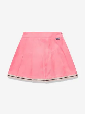 Palm Angels Girls Track Pleated Skirt in Pink