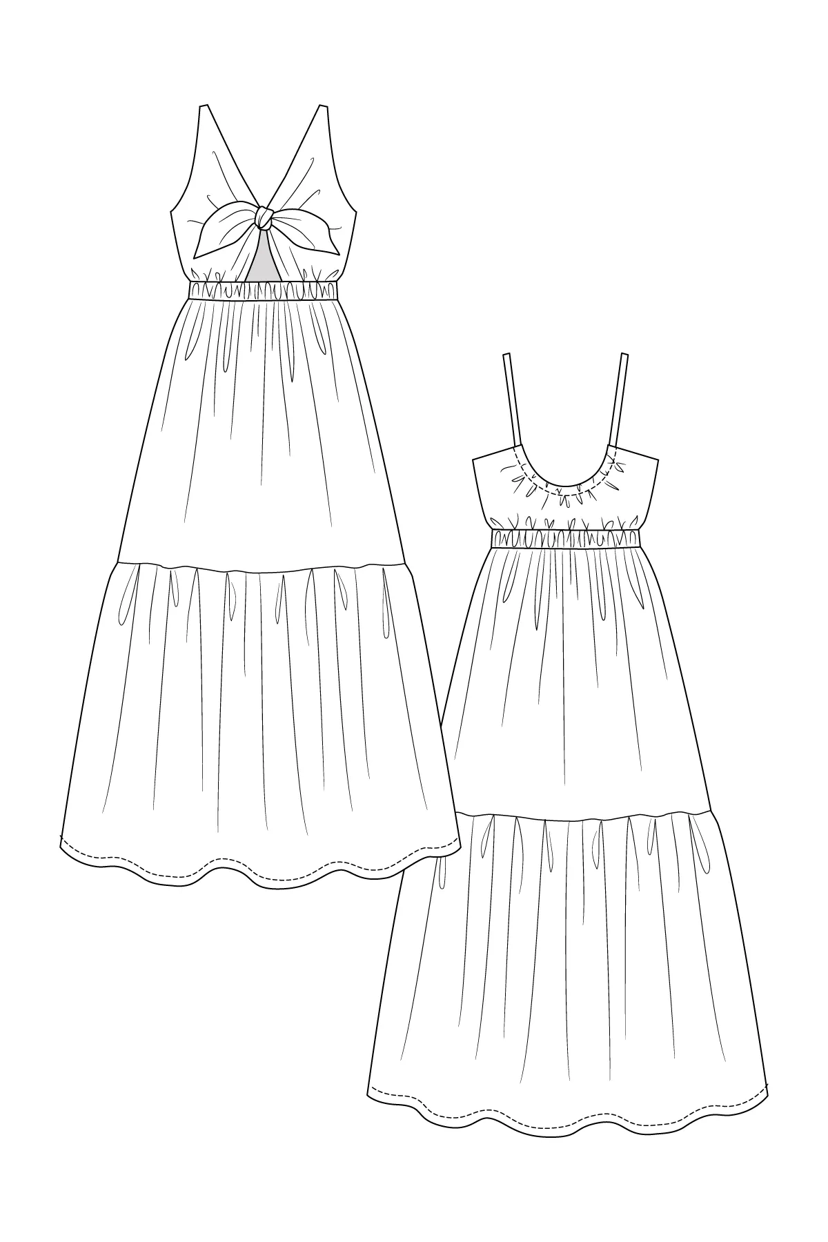 PDF Pattern - Kerttu Knot Dress & Skirt | Named Clothing