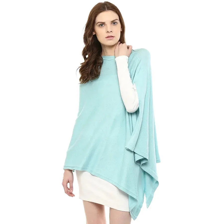 Pluchi Knitted Fashion/ Maternity Poncho Rosette (Pearl Aqua)