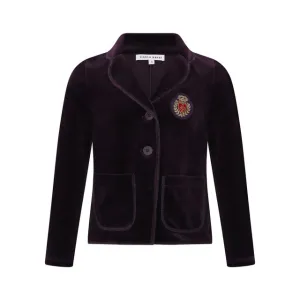 Plum Velour Emblem Blazer