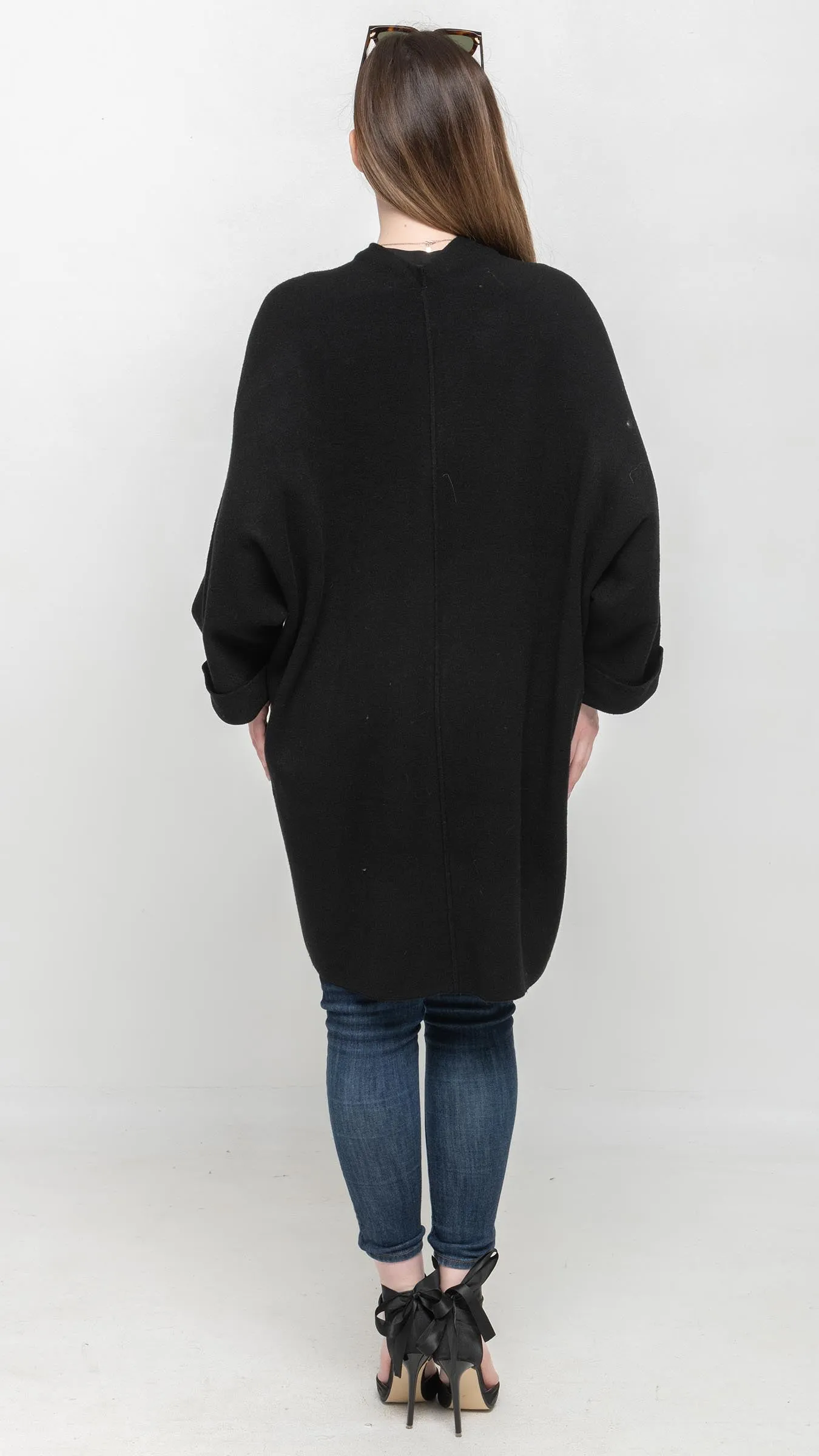 Poncho Cardigan in Black