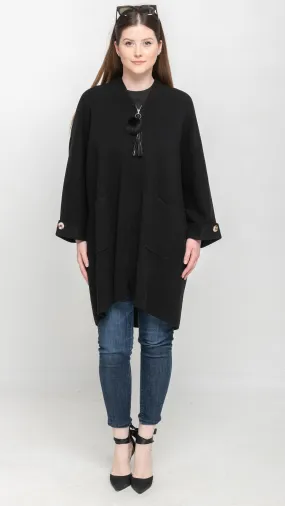 Poncho Cardigan in Black