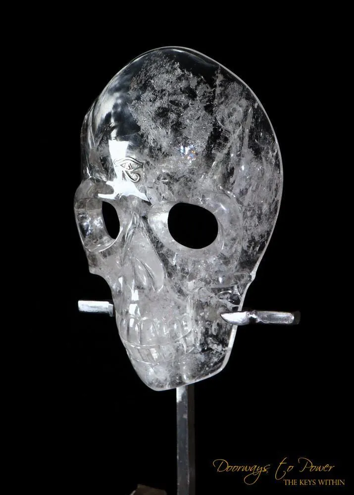 Sacred Lemurian Crystal Skull Mask & Egyptian Ankh ¥ Crystal Sculpture (RESERVED)