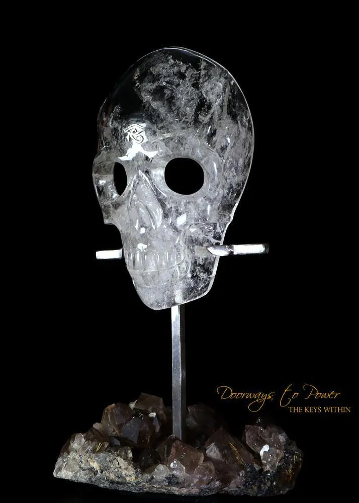 Sacred Lemurian Crystal Skull Mask & Egyptian Ankh ¥ Crystal Sculpture (RESERVED)