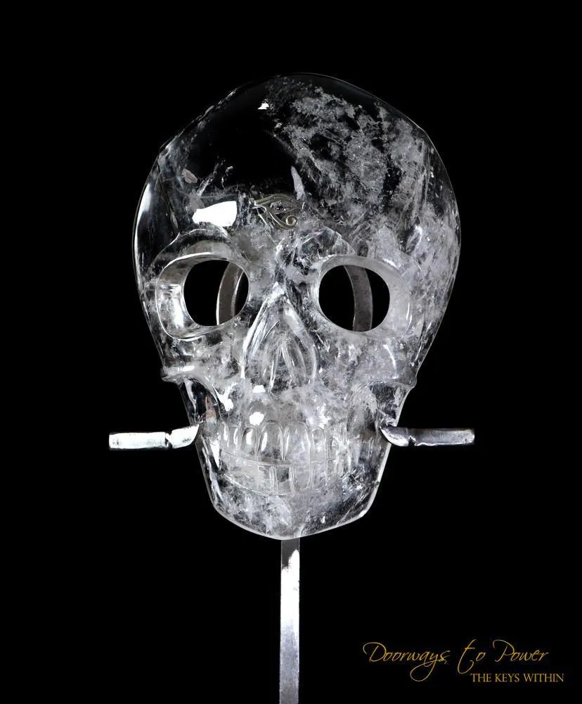 Sacred Lemurian Crystal Skull Mask & Egyptian Ankh ¥ Crystal Sculpture (RESERVED)