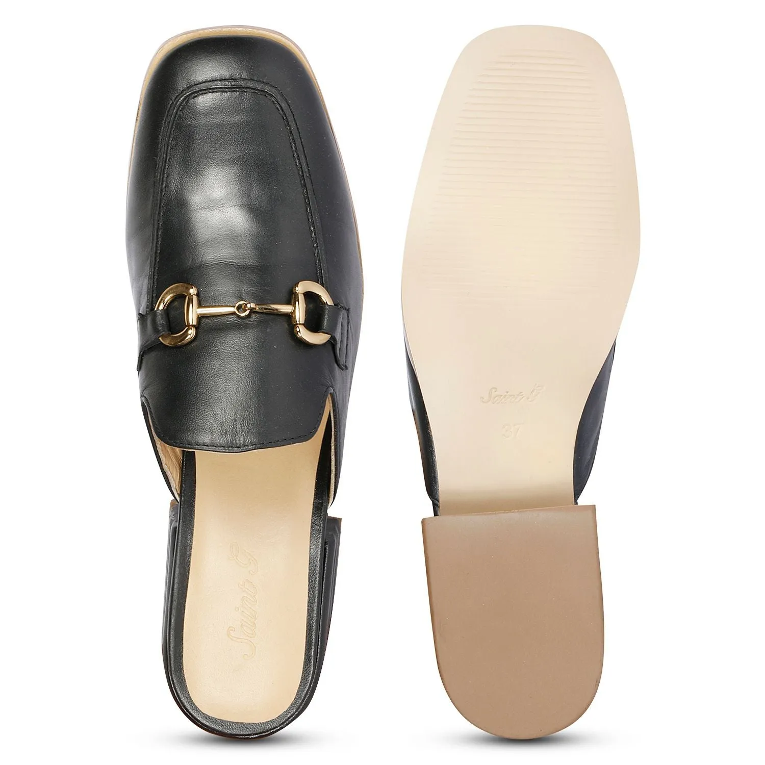 Saint Savannah Leather Black  Handcrafted Shoes