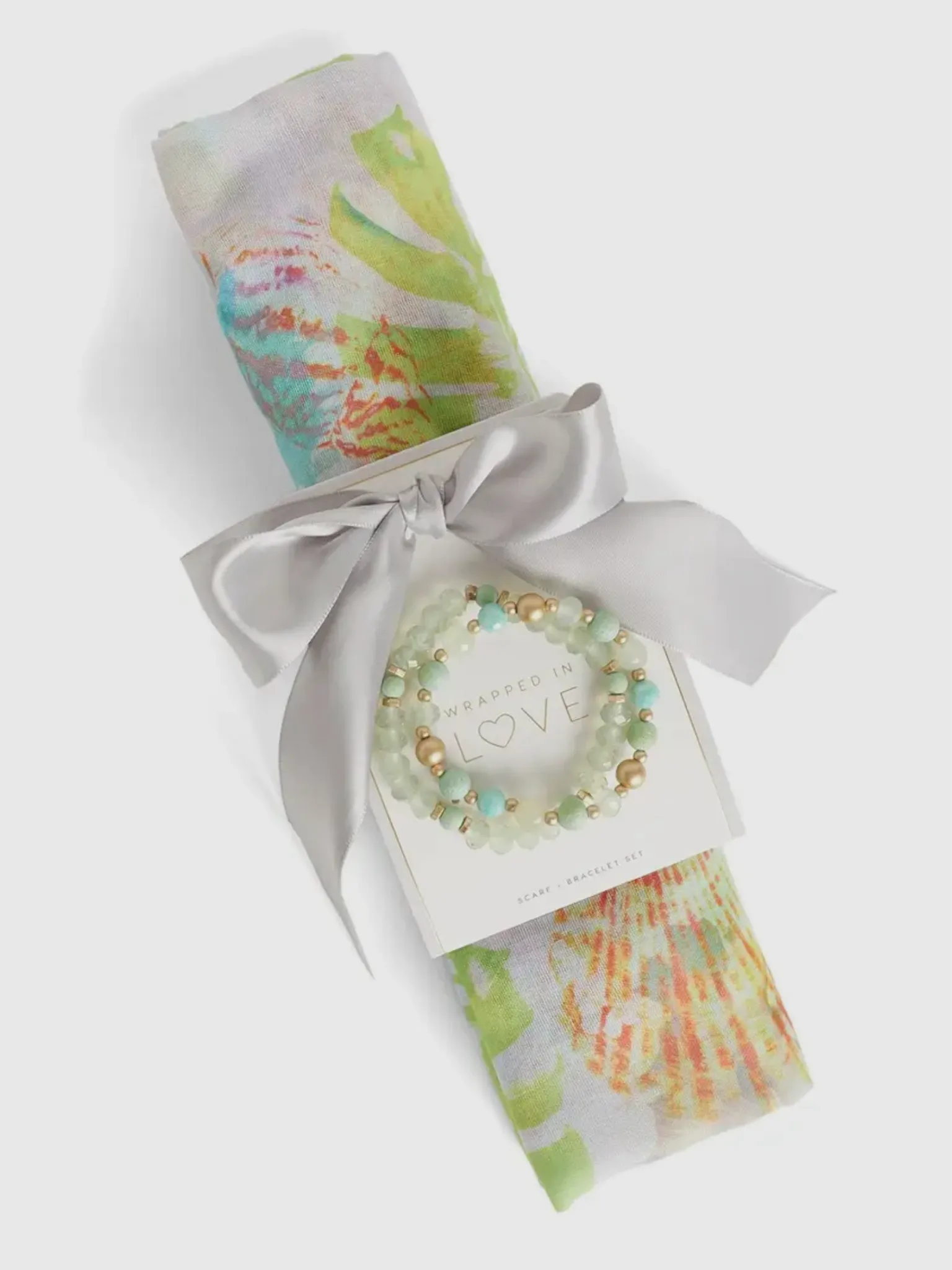 Scarf   Bracelet Gift Set - Lime