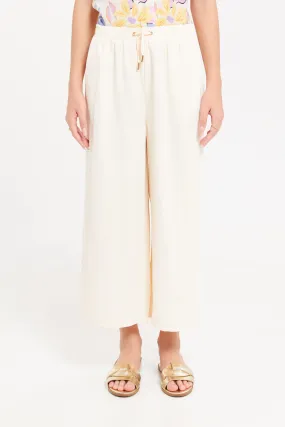 Senior Girls Cream Culottes With Pockets