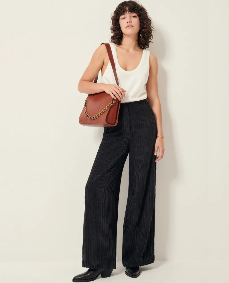 Sessun Cap East Black Jumbo Cord Trousers