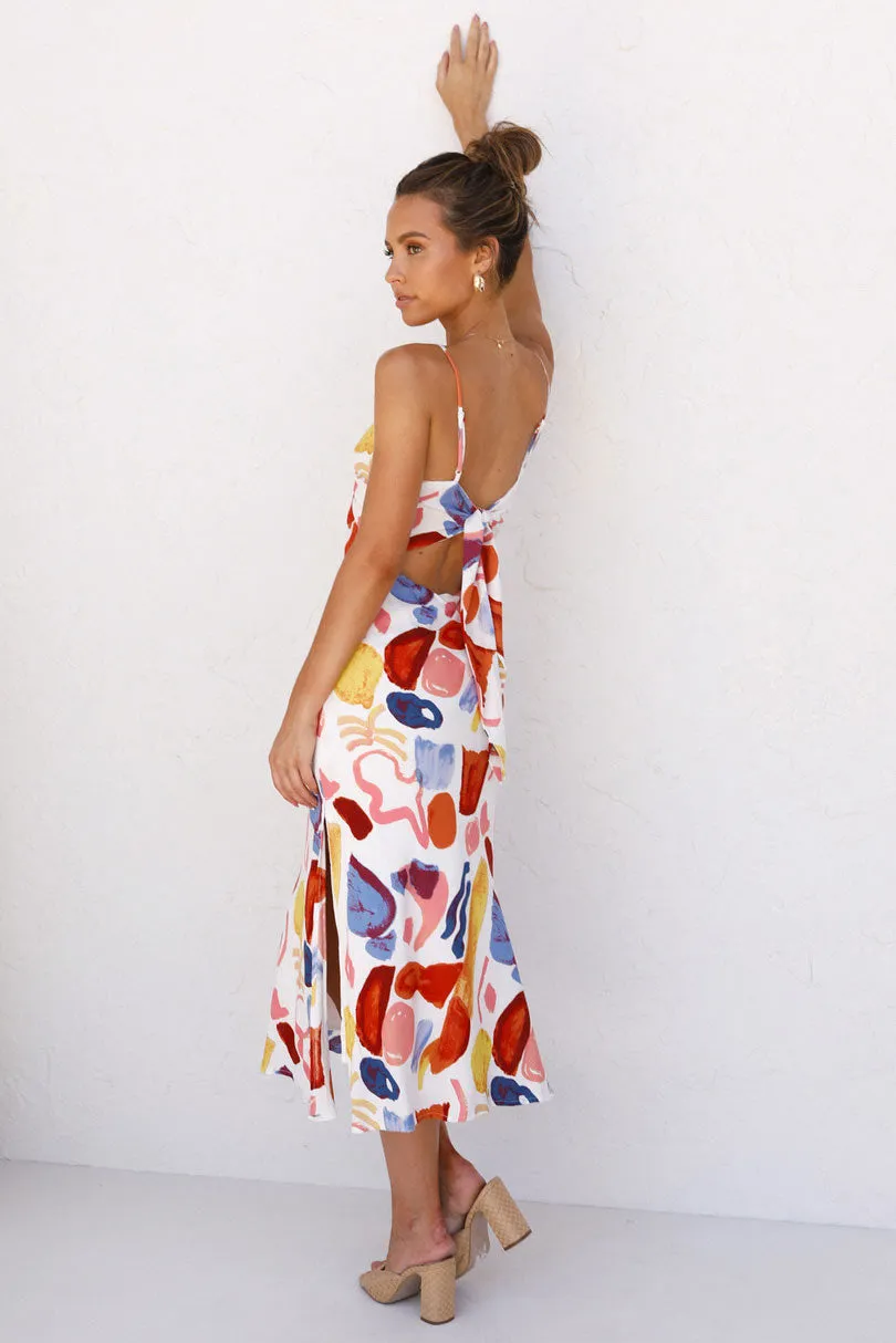 Sexy Cut Out Print Backless Maxi Dress