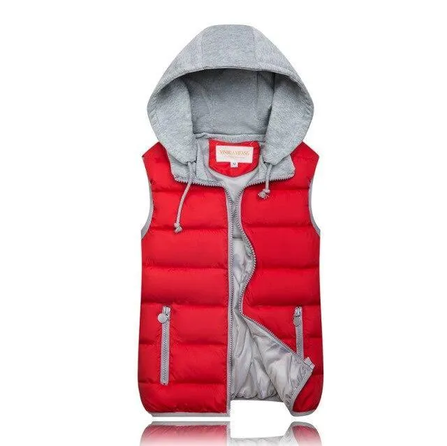 Sleeveless Hooded Vest Jackets