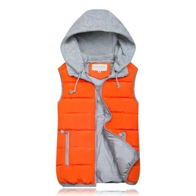 Sleeveless Hooded Vest Jackets