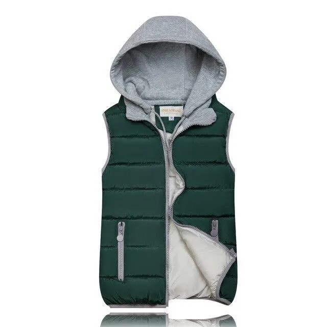 Sleeveless Hooded Vest Jackets