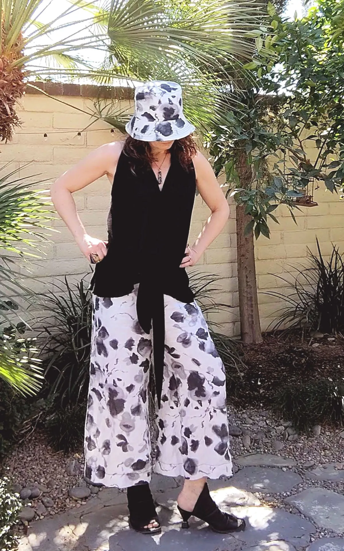 Southwest Gaucho Pants - Linens (Multi-Floral - One Left!)