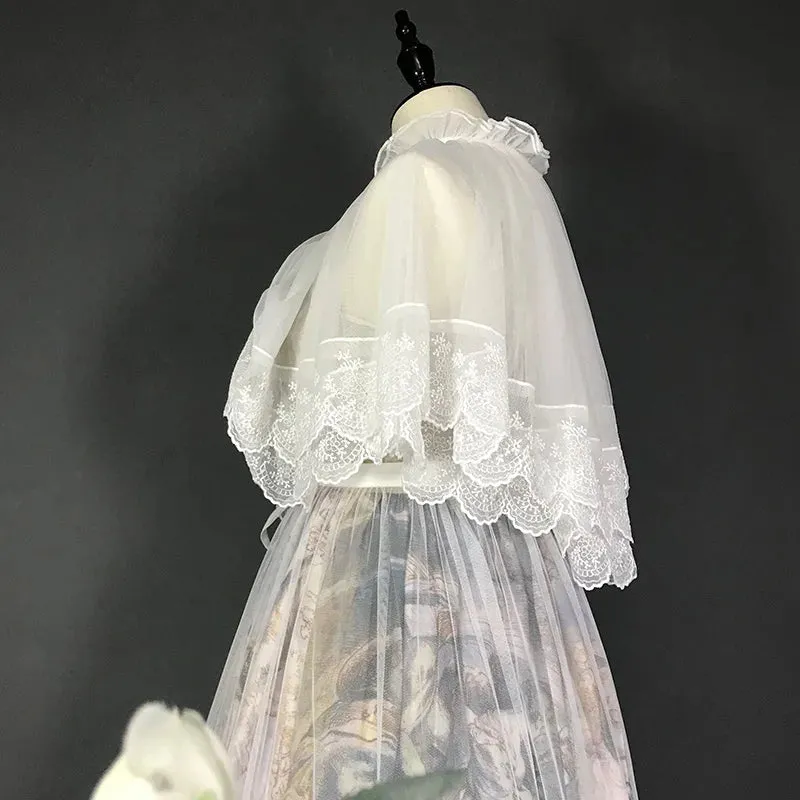 Sweet Lolita Lace Top Mesh Poncho Cover Up