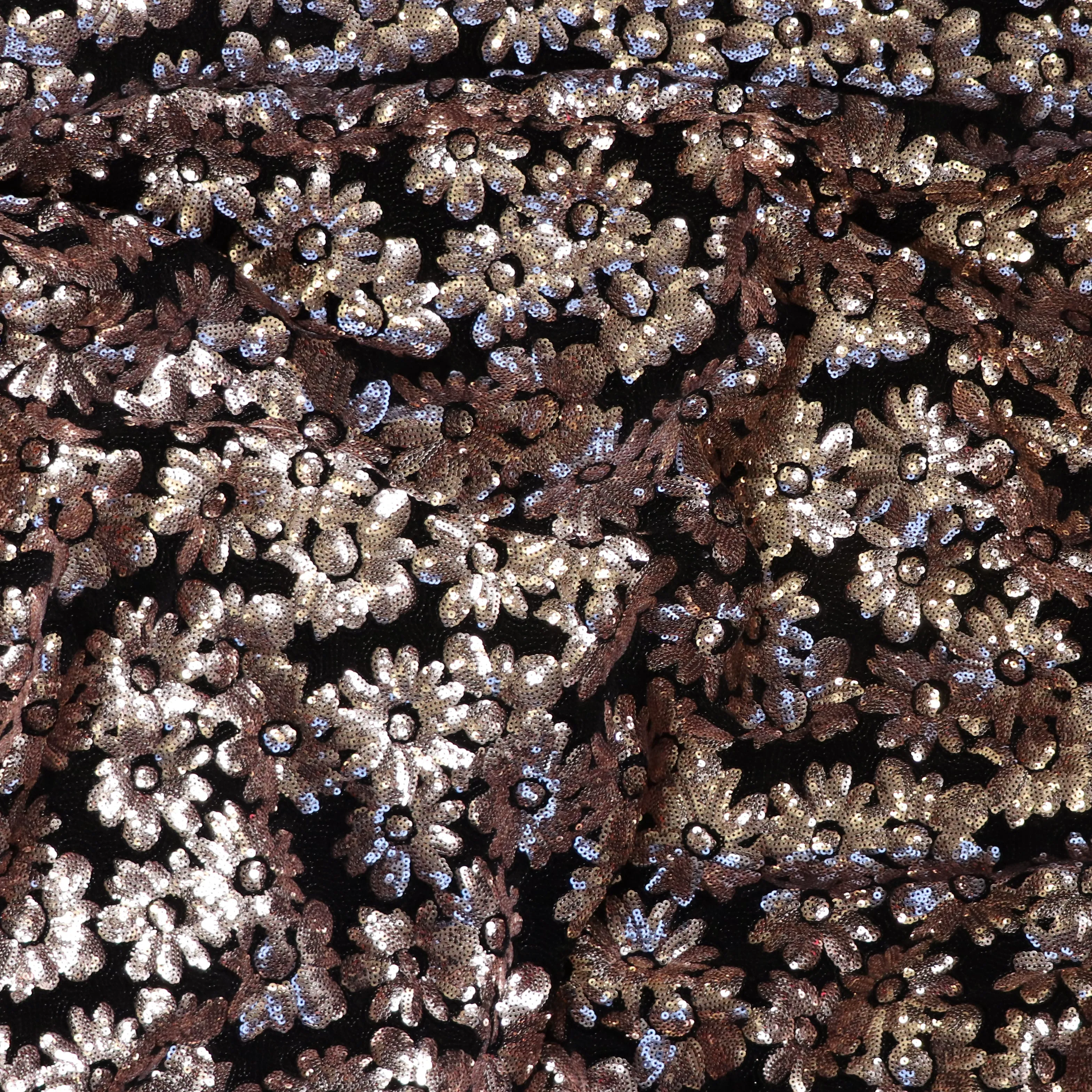 Tulle Sequins - Rose Gold Flowers   Velvet Sequins