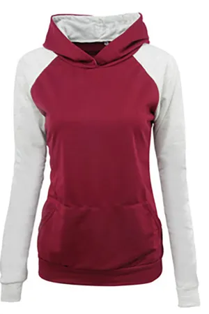 Two Tone Hooded Pullover Sweatshirt