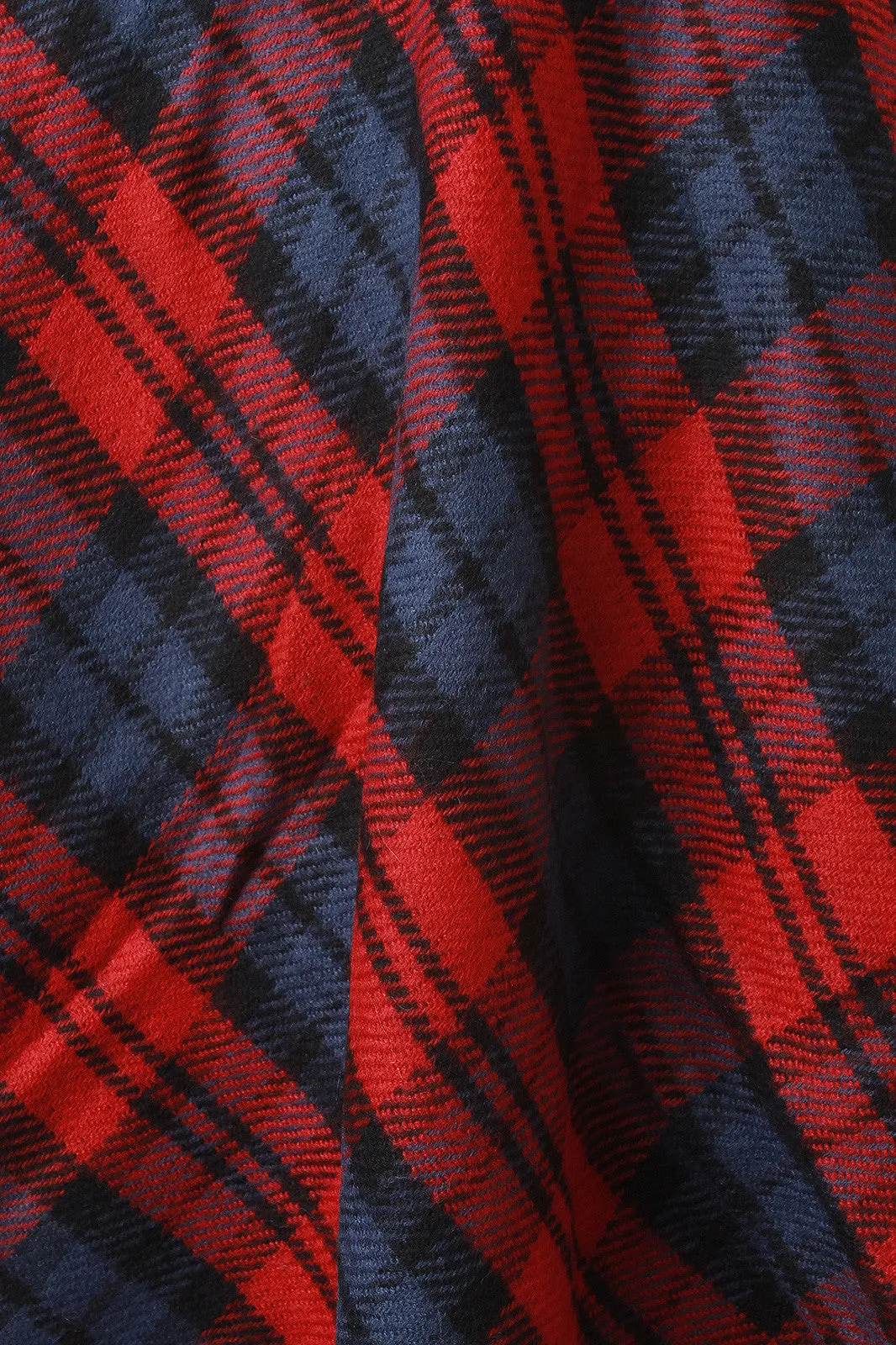 Two-Tone Tartan Reversible Poncho