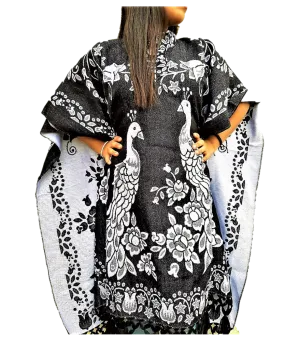 Typical Mexican Gaban Peacock Poncho