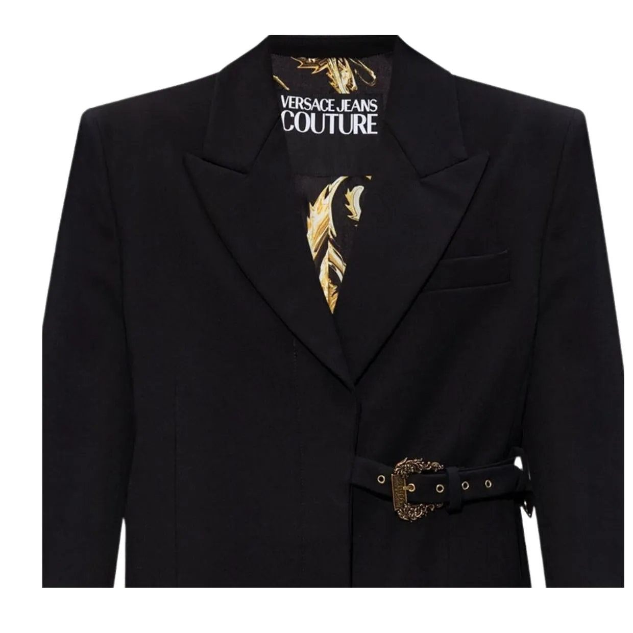 Versace Jeans Couture Baroque Buckle Black Blazer