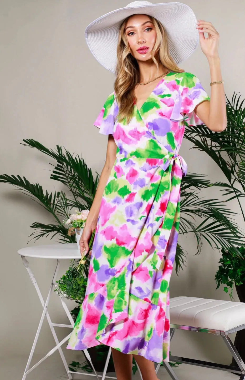 Vine and Love Floral Wrap Dress