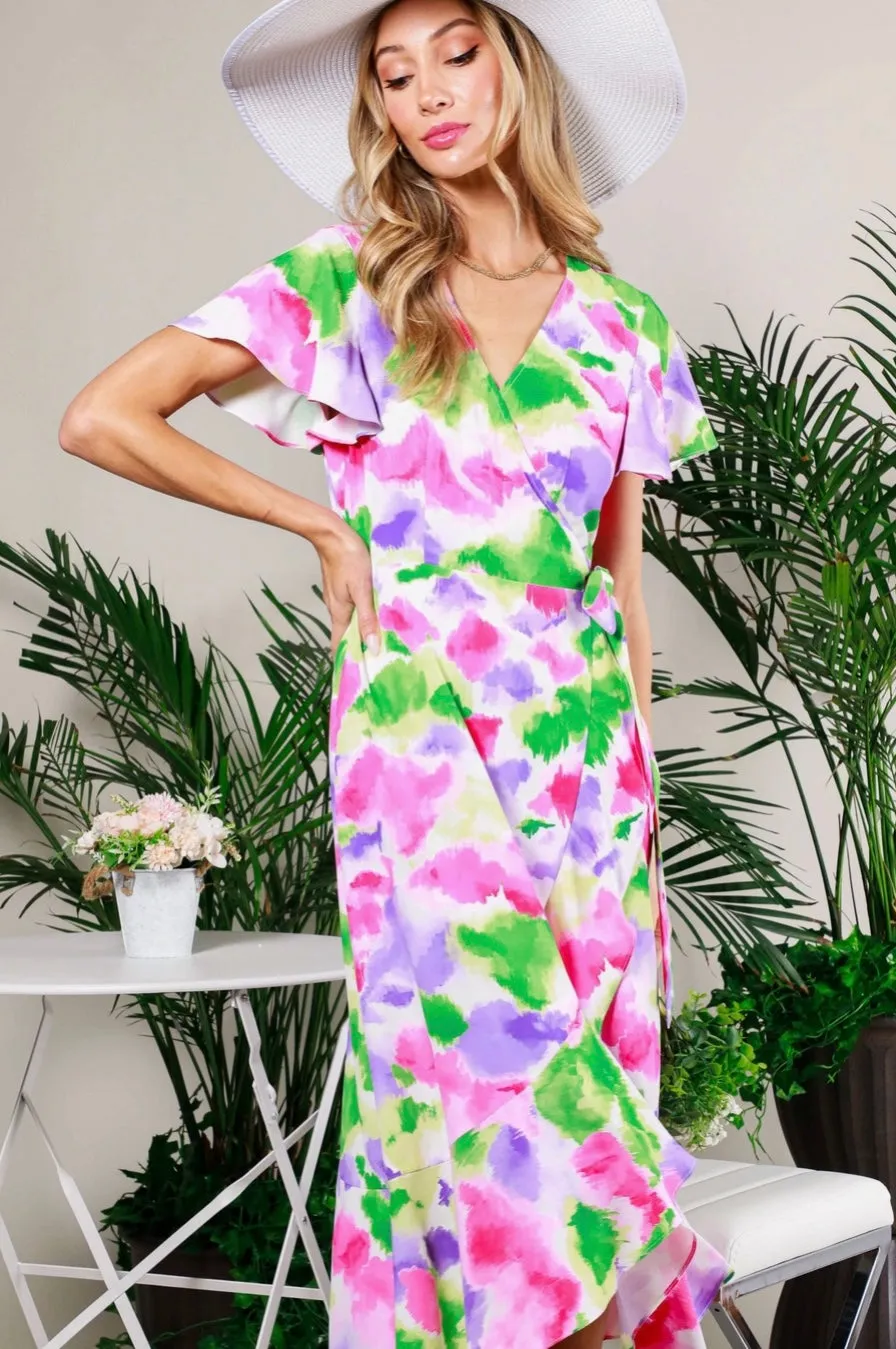 Vine and Love Floral Wrap Dress