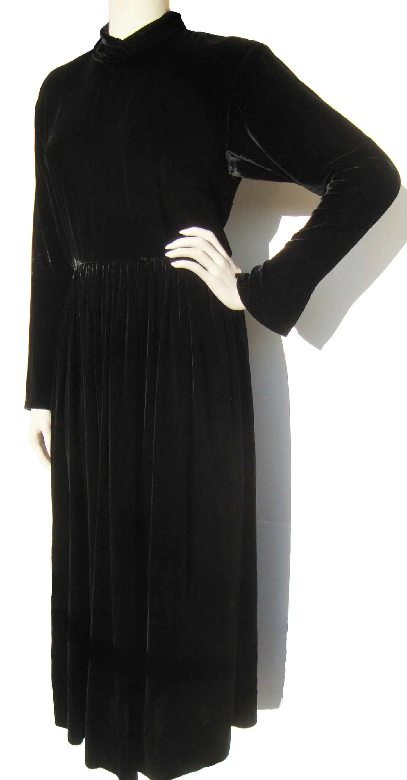 Vintage 90s Black Velvet Dress Cocktail Gown M / L