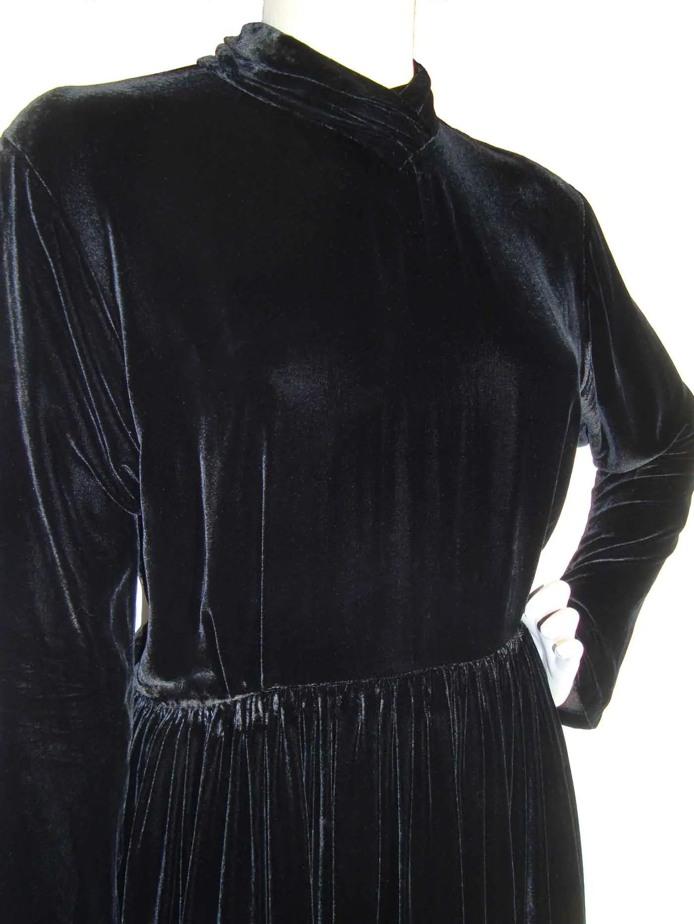 Vintage 90s Black Velvet Dress Cocktail Gown M / L