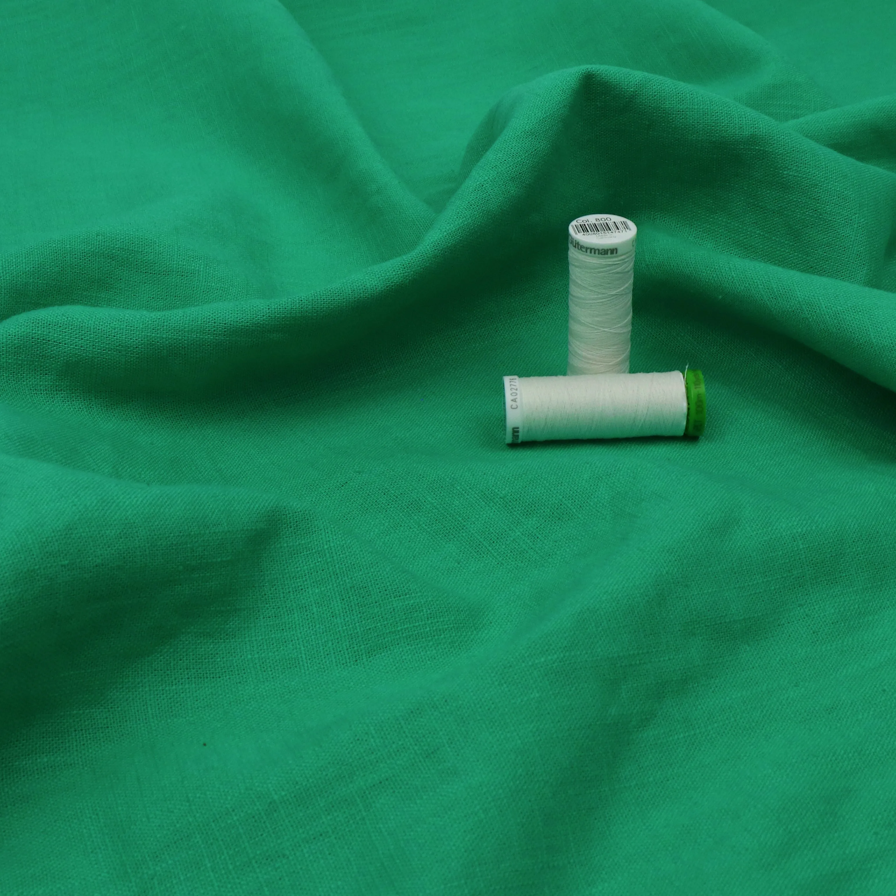 Washed Linen Cotton - Bright Green