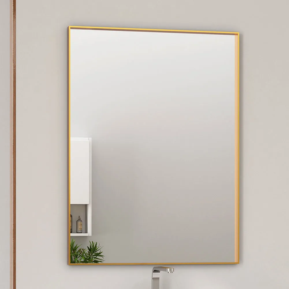 Waterpar® 22 in. W x 30 in. H Rectangular Aluminum Framed Wall Bathroom Vanity Mirror