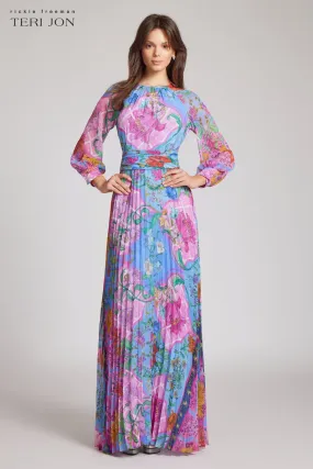 Whimsical Chiffon Floral Maxi Dress