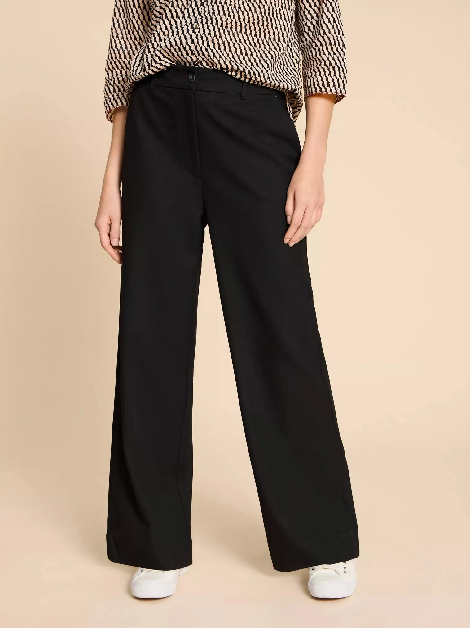 White Stuff Belle Wide Leg Trouser Pure Black