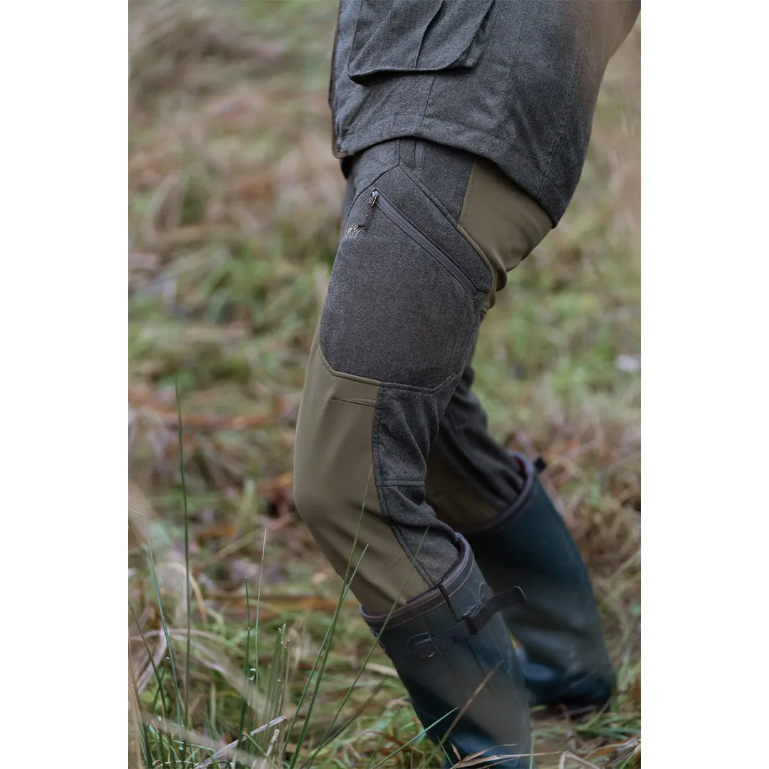 Whizz Vintage Trousers - Olive Melange/Black by Blaser