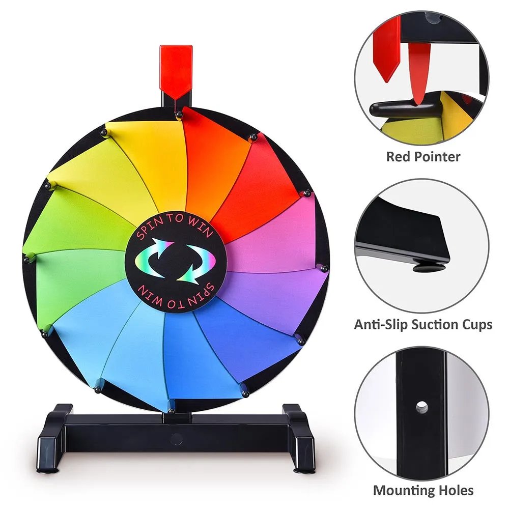 WinSpin 12" Spin Prize Wheel 12 Slots Wall Mounted & Tabletop