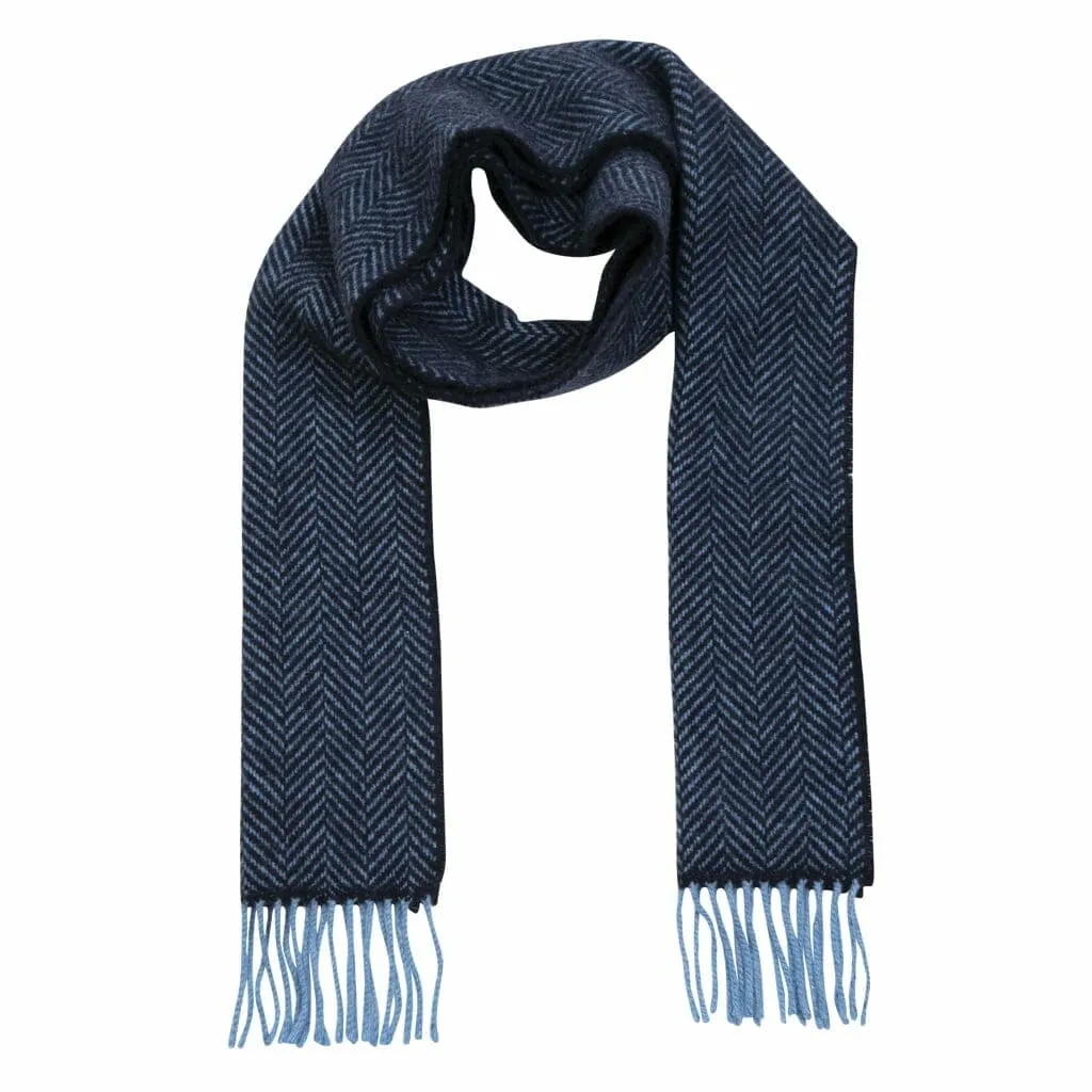 Winter Essentials: Herringbone Scarf, Blue Mug and Cashmere Socks