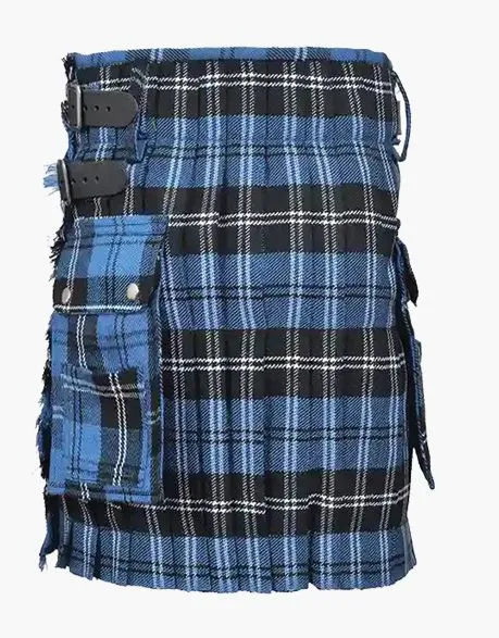 WOMEN RAMSAY BLUE TARTAN UTILITY KILT