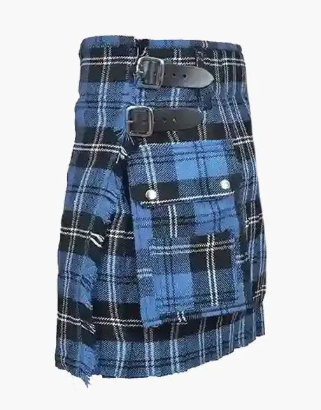 WOMEN RAMSAY BLUE TARTAN UTILITY KILT